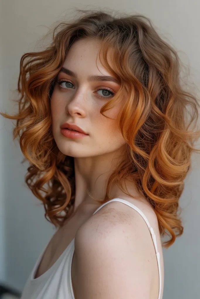 Auburn Balayage with Copper Undertones