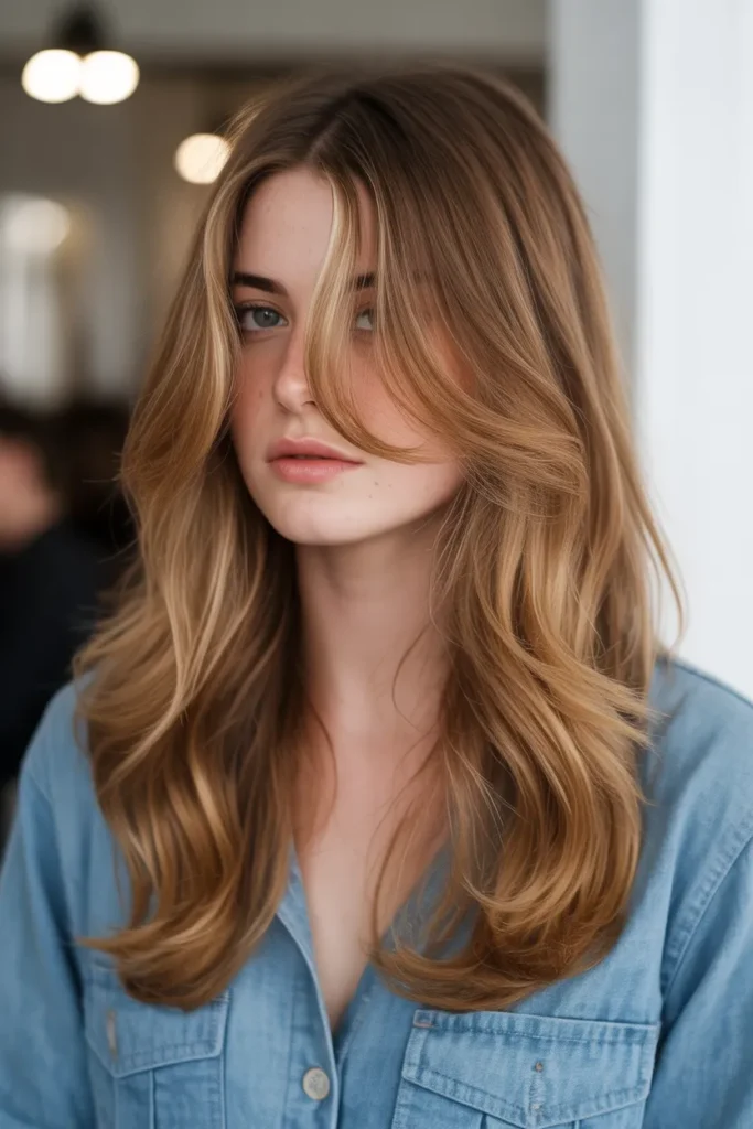 Auburn Balayage with Face-Framing Layers