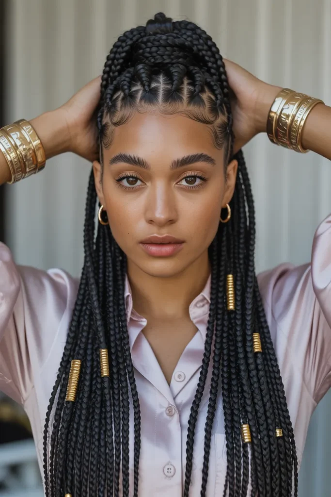 Box Braids with Beads