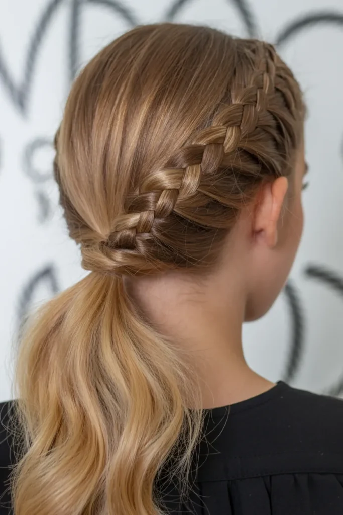 Braided Ponytail with Twisted Crown