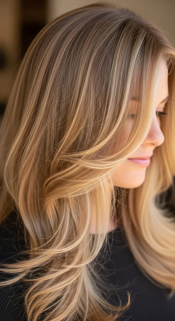 Buttery Honey Blonde Layers