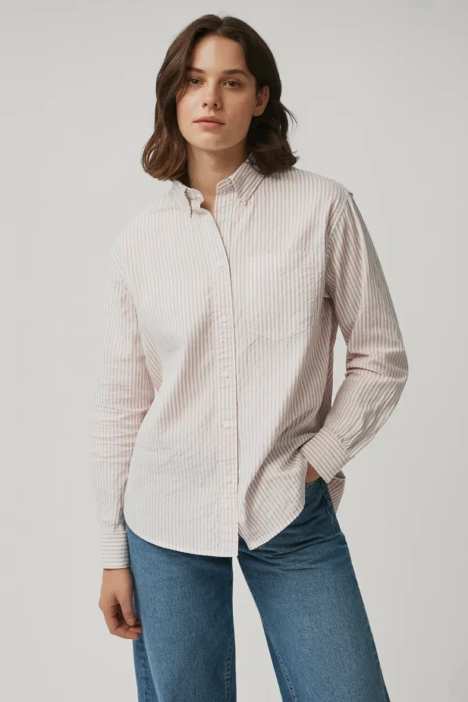 Button-Down Shirt with Straight-Leg Jeans