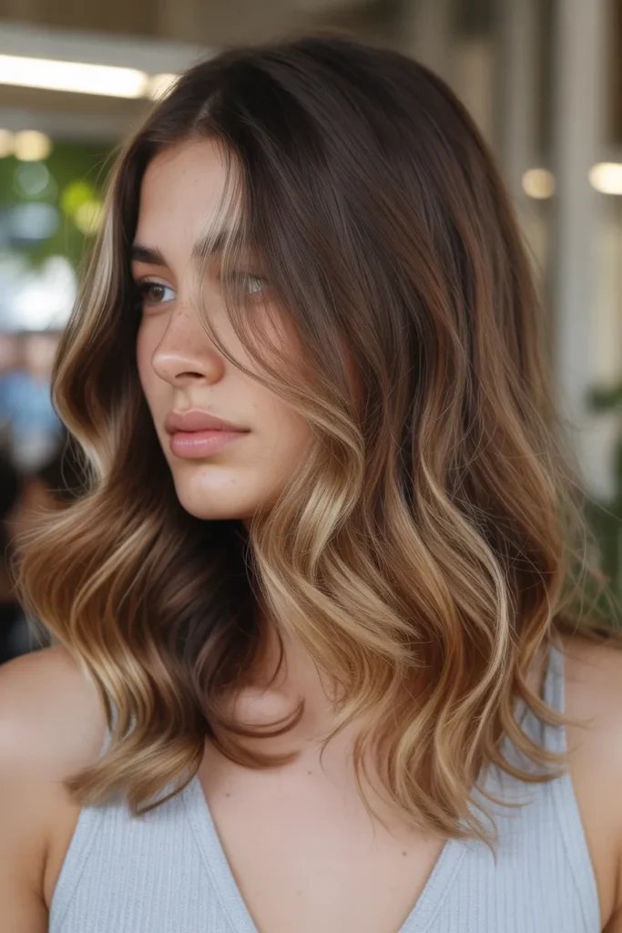 Caramel Balayage on Medium-Length Hair