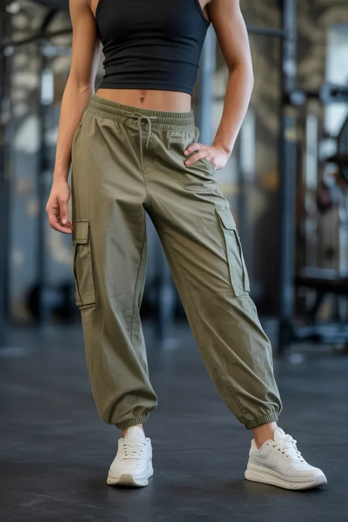 Cargo-Style Joggers with Fitted Tank