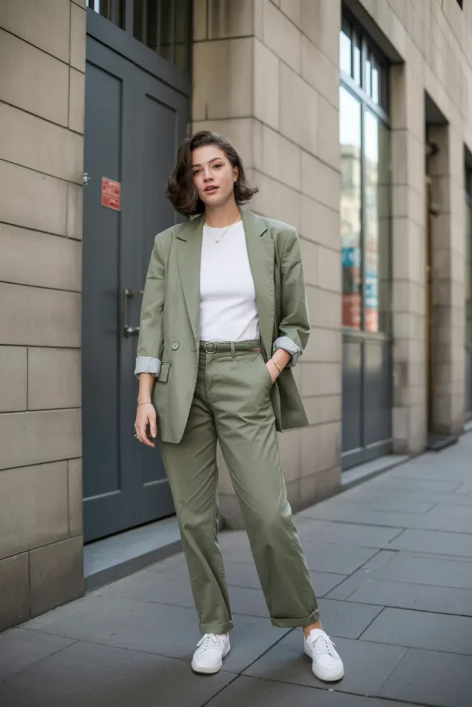 Casual Blazer Styled with a Basic Tee