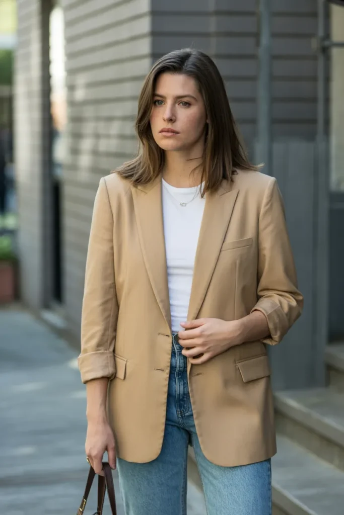 Casual Blazer with Jeans and Tee