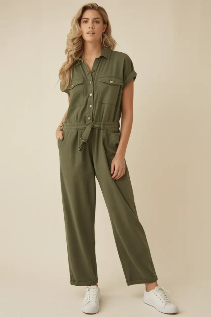 Casual Jumpsuit with Minimal Accessories