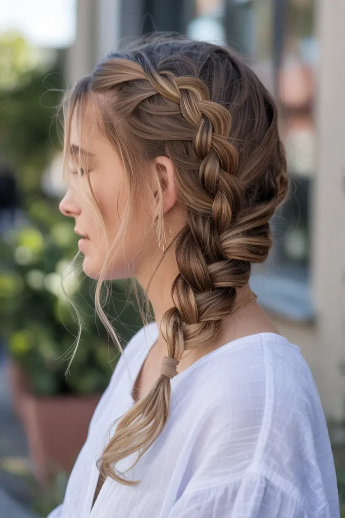 Casual Side Braid with Loose Texture
