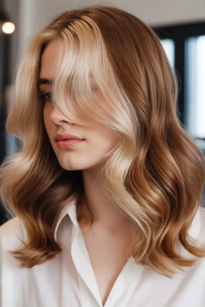 Champagne Blonde and Mahogany Calico Hair