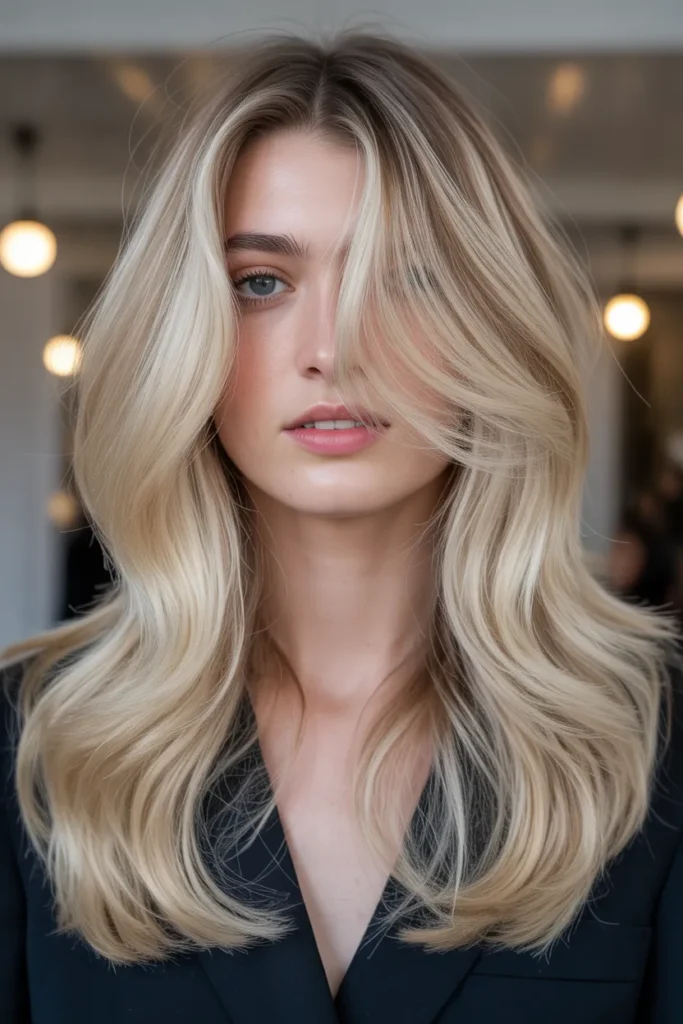 Champagne Blonde with Icy Highlights