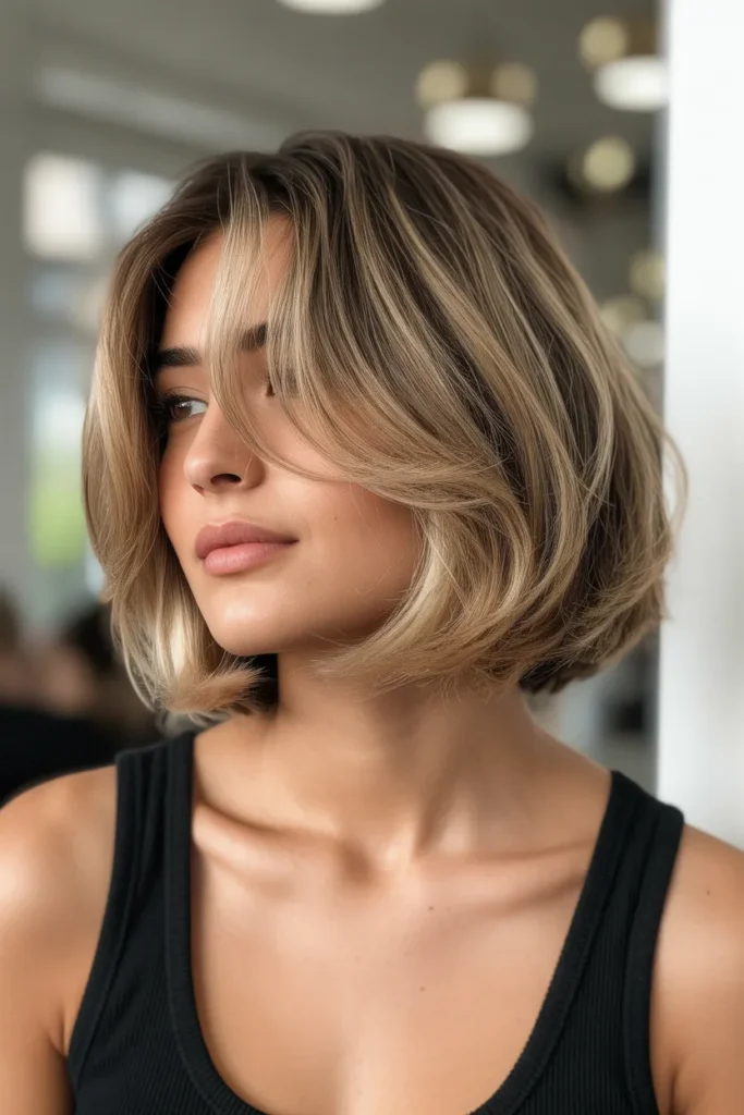 Chin-Length Bob with Feathered Layers