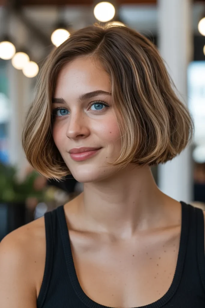 Chin-Length Bob with Rounded Ends
