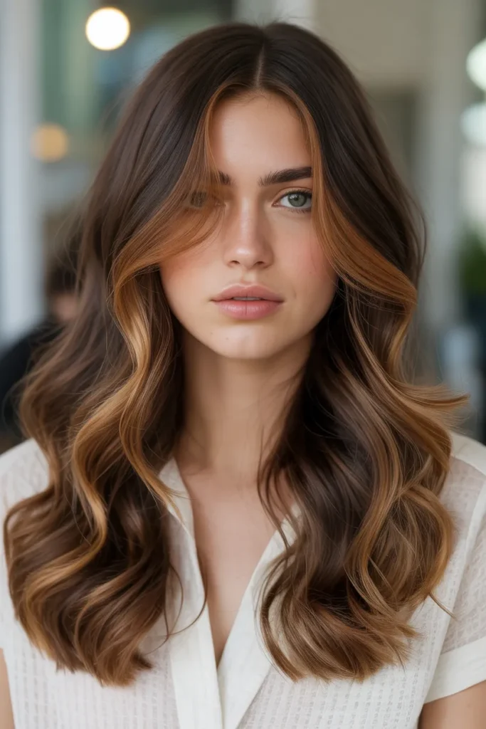 Chocolate Brown and Caramel Calico Hair Color