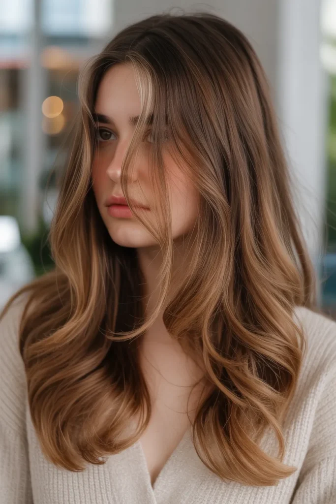 Cinnamon Brunette with Warm Highlights