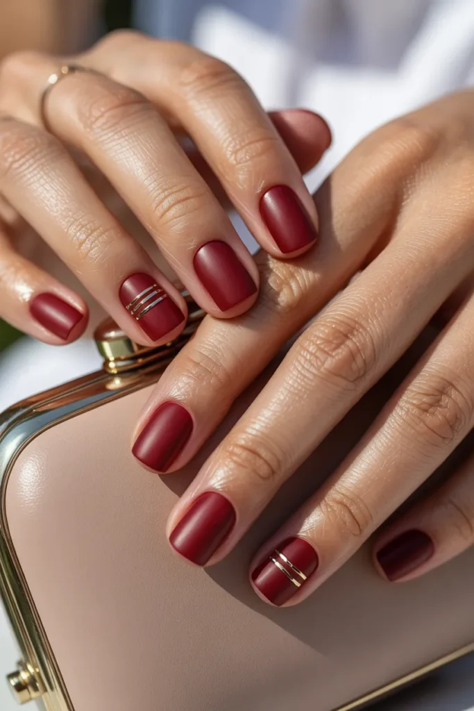 Classic Crimson Nails with a Modern Twist