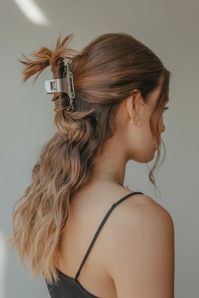 Claw Clip Twist with Loose Ends