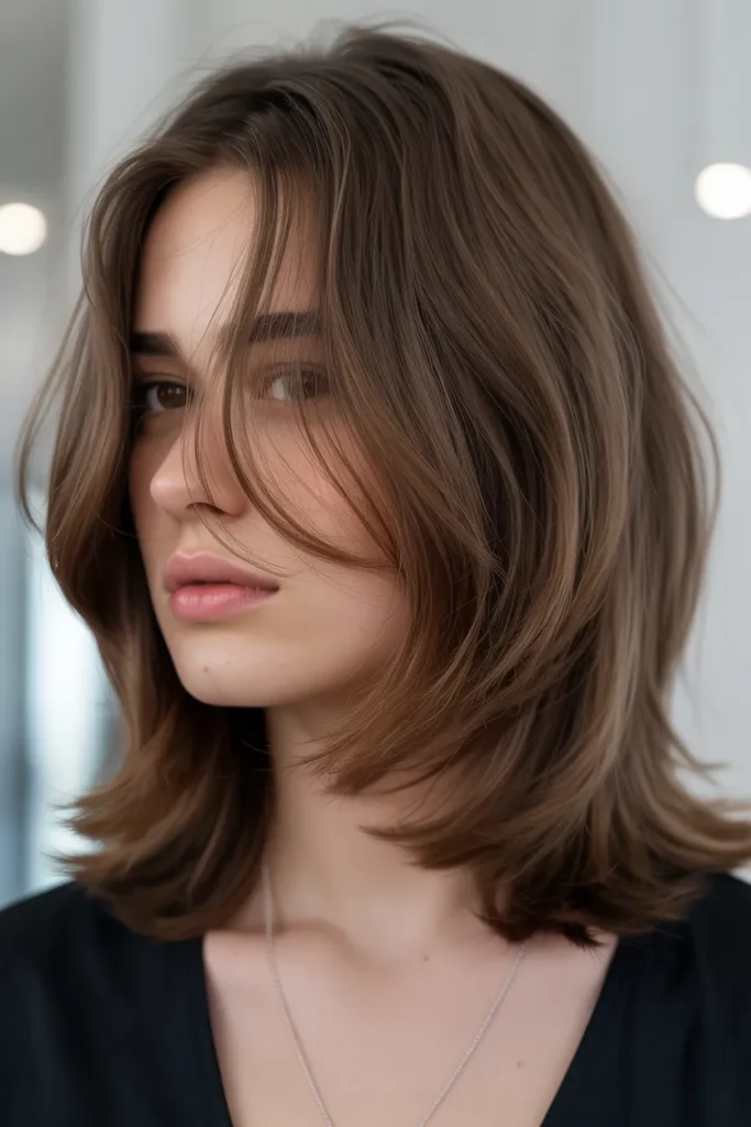 Cool Ash Brunette with Modern Edge