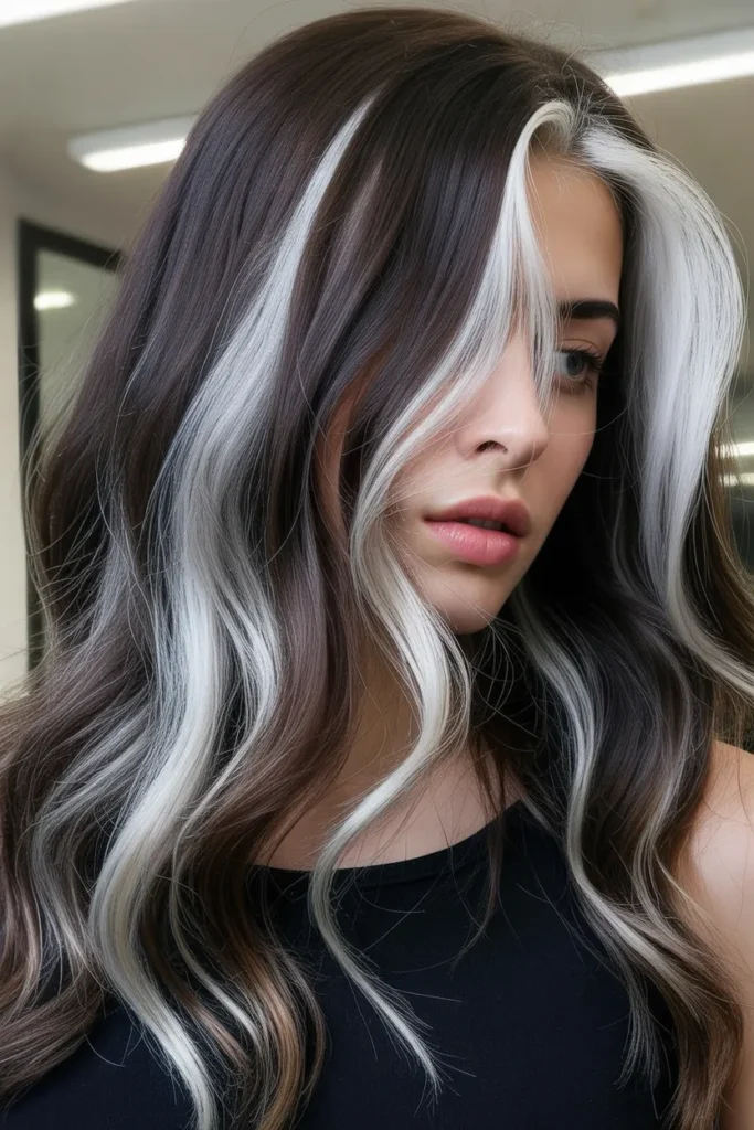 Cool Espresso Brown with Silver-Toned Highlights