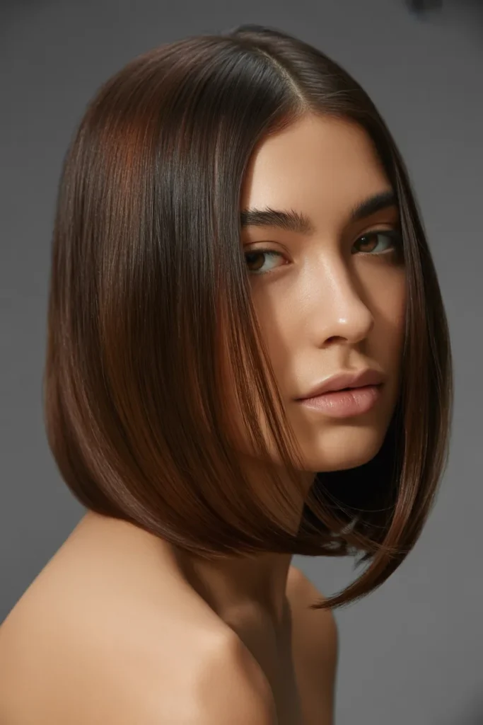Cool Espresso Brunette with Clean Lines