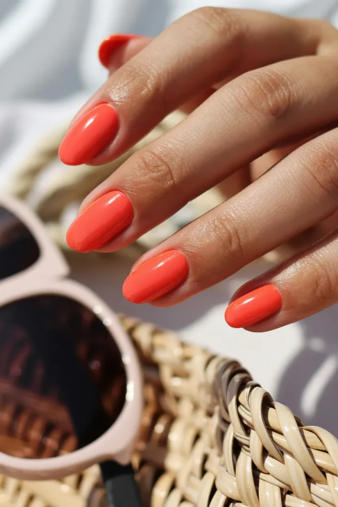 Coral Red Nails for Bright Summer Vibes