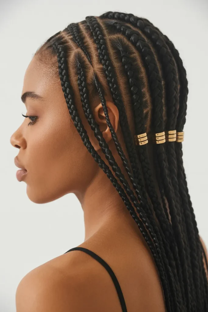 Cornrows with Side Part