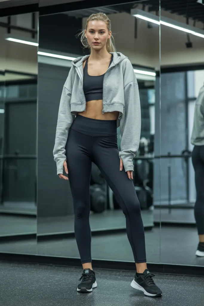 Cropped Hoodie with High-Waist Leggings