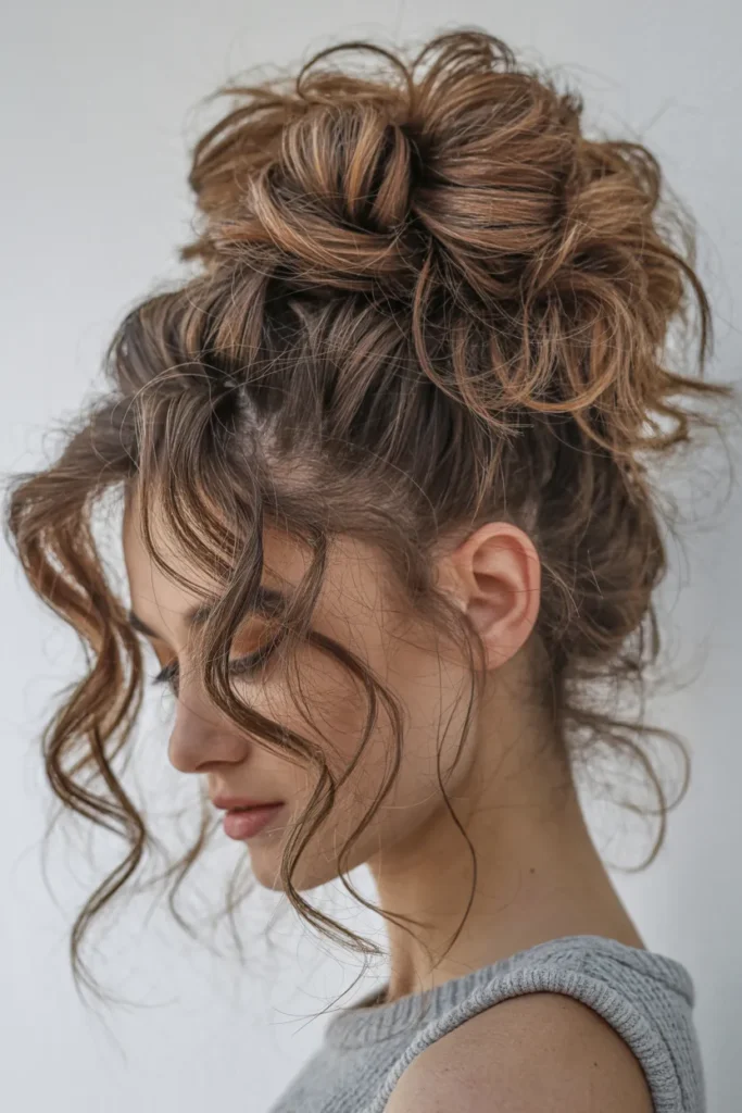 Curly Messy Bun