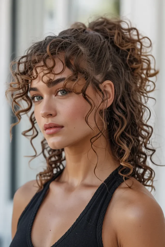 Curly Ponytail with Natural Volume