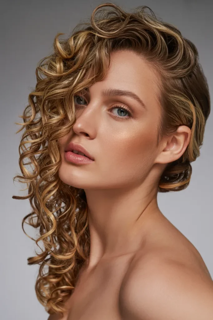 Curly Side-Swept Style