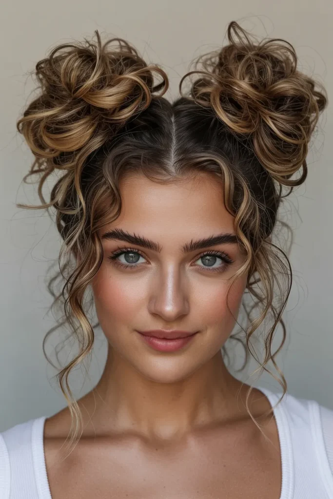 Curly Space Buns