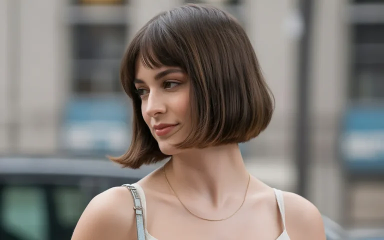 Cute French Bob with Light Fringe