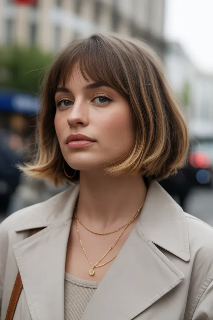 Cute French Bob with Light Fringe