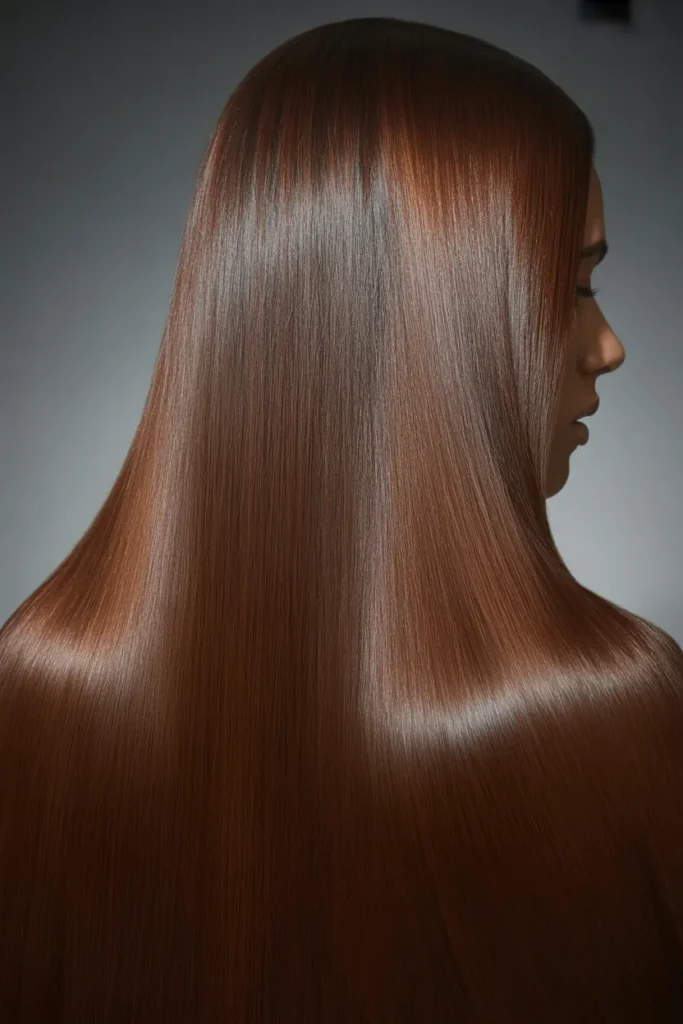Dark Brown Hair with Glossy Finish