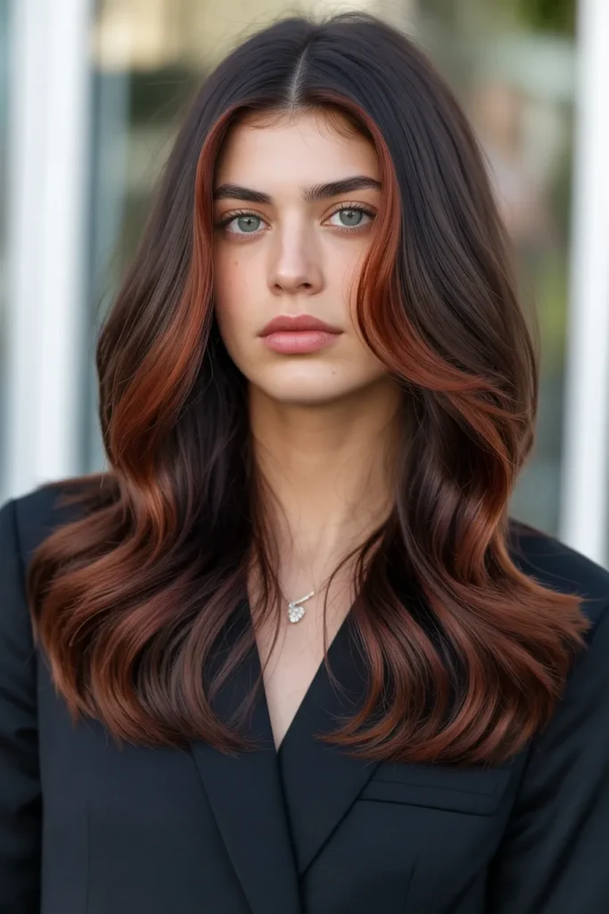 Dark Brown with Auburn Lowlights