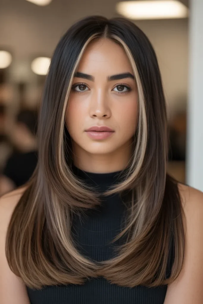 Dark Brown with Cool Beige Highlights