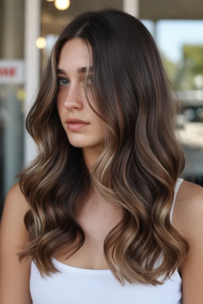 Dark Brown with Toffee Balayage