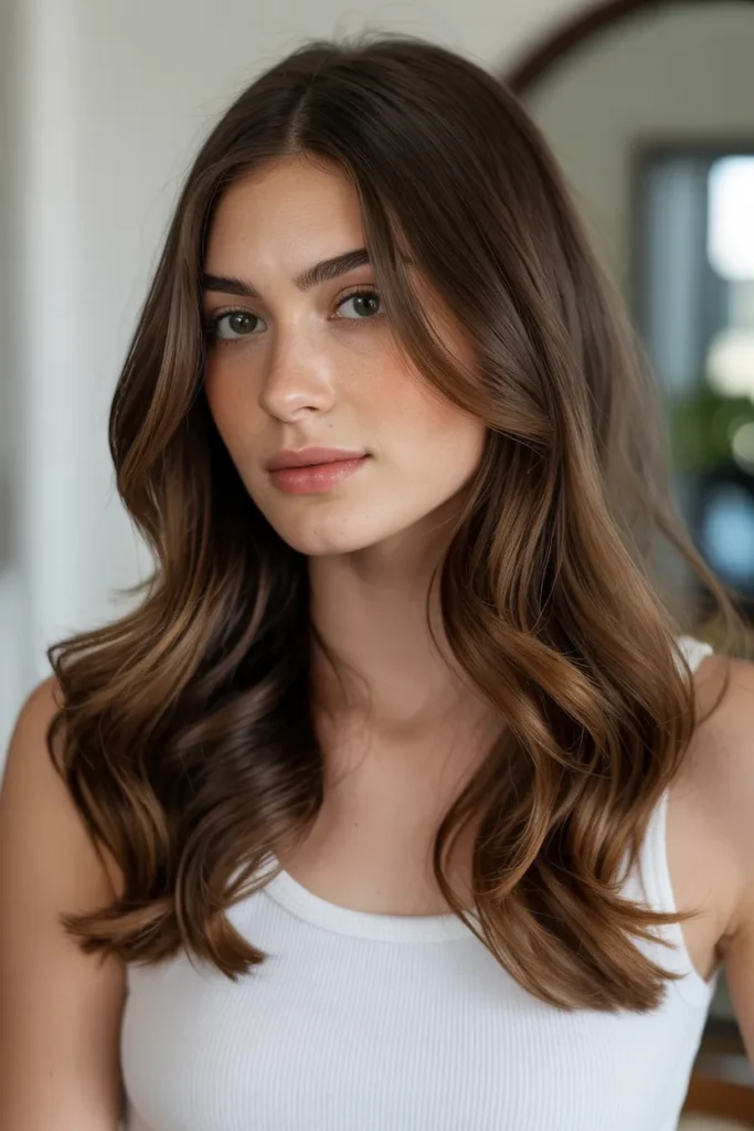 Dark Chestnut Brown with Golden Highlights