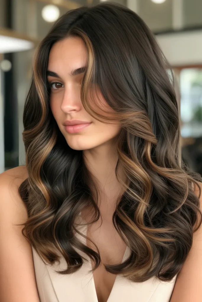 Dark Chocolate Brown with Caramel Accents