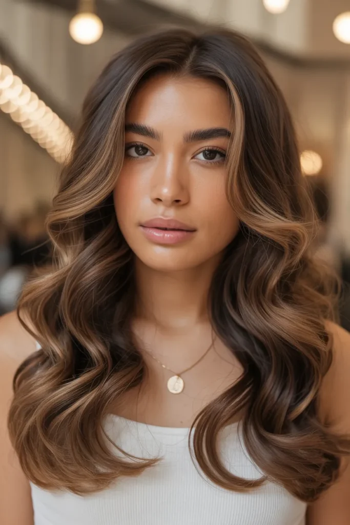 Dark Honey Brown with Soft Caramel Ribbons