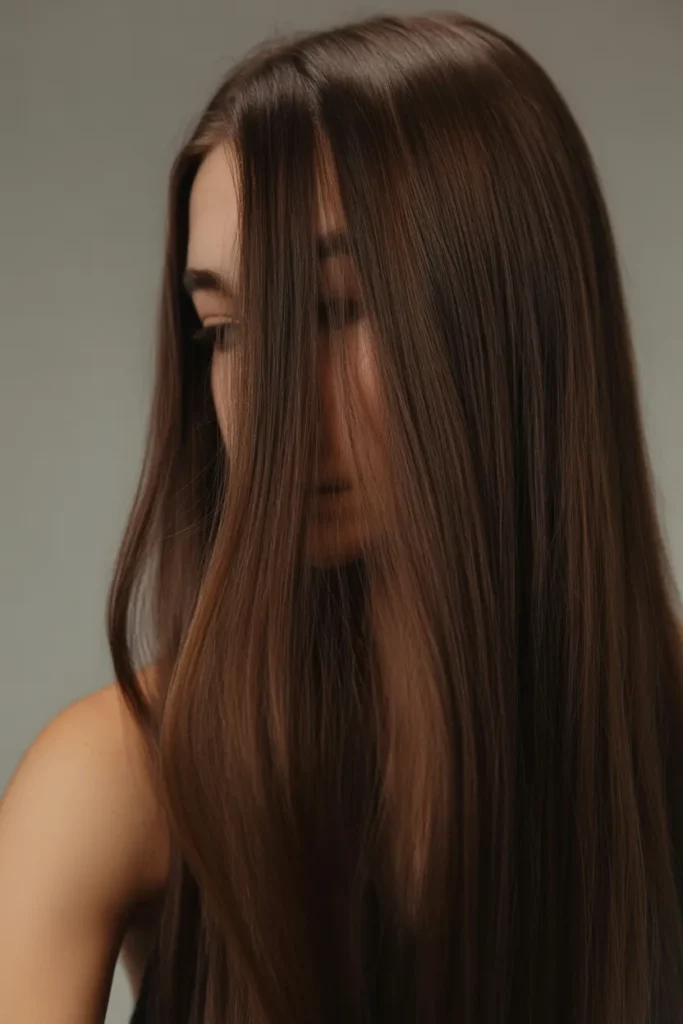 Deep Brown Hair with Glossy Finish