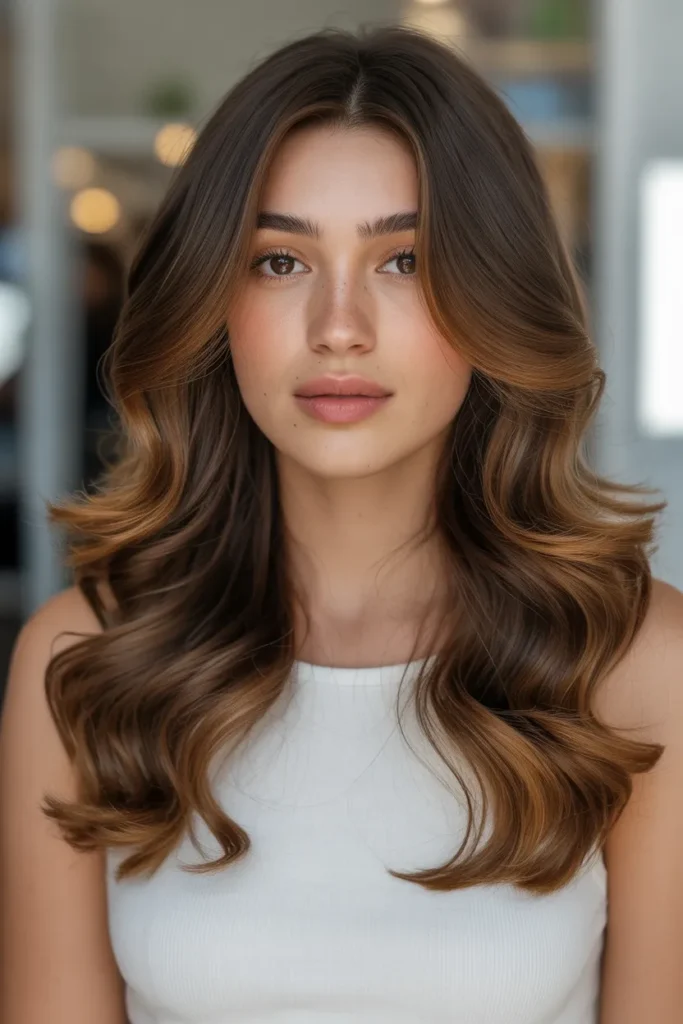 Deep Cocoa Brown with Soft Caramel Touches