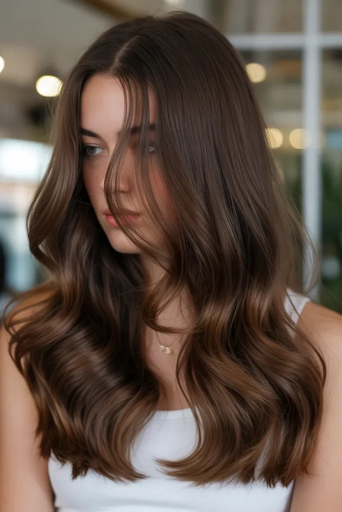 Deep Cocoa Brunette with Soft Waves