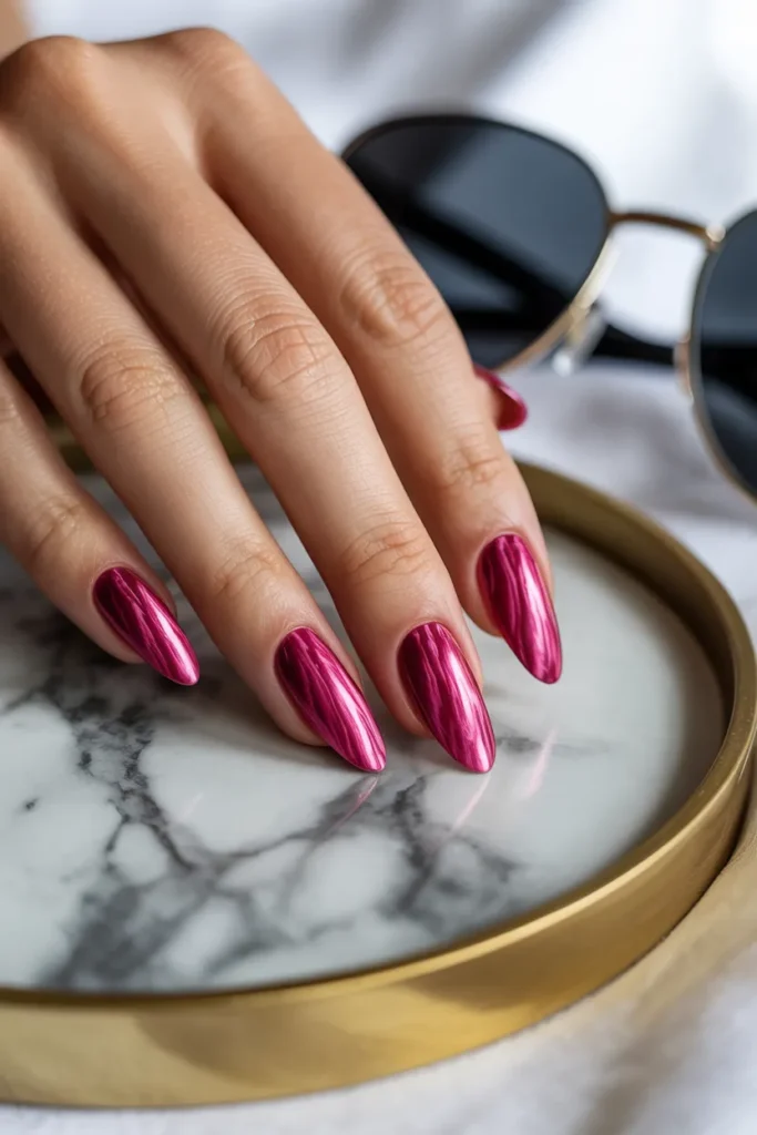 Deep Flamingo Pink with Velvet Magnet Effect