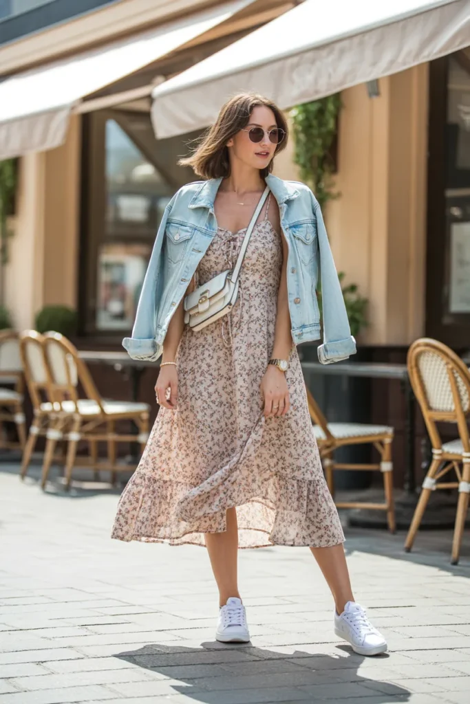 Denim Jacket with Midi Dress