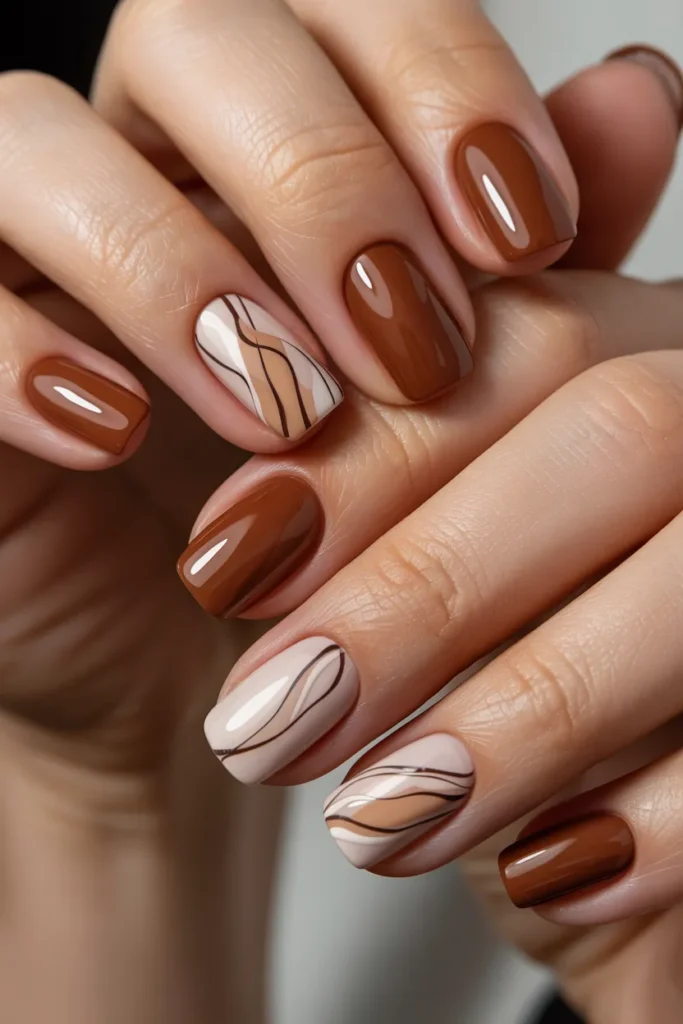 Earthy Brown Tones With Abstract Lines