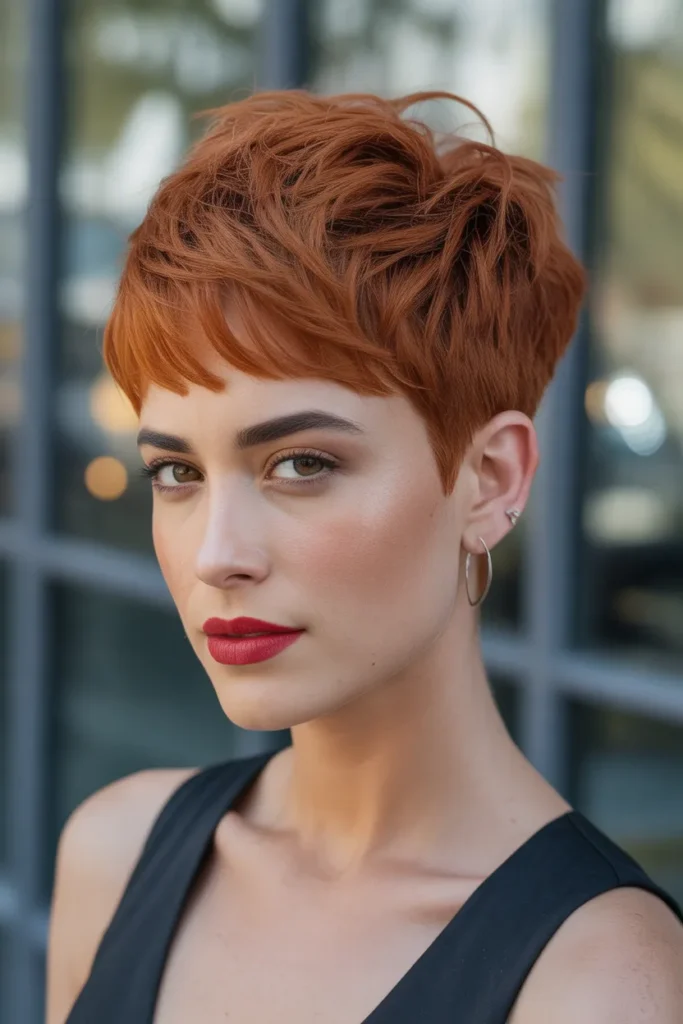 Edgy Pixie with Textured Top