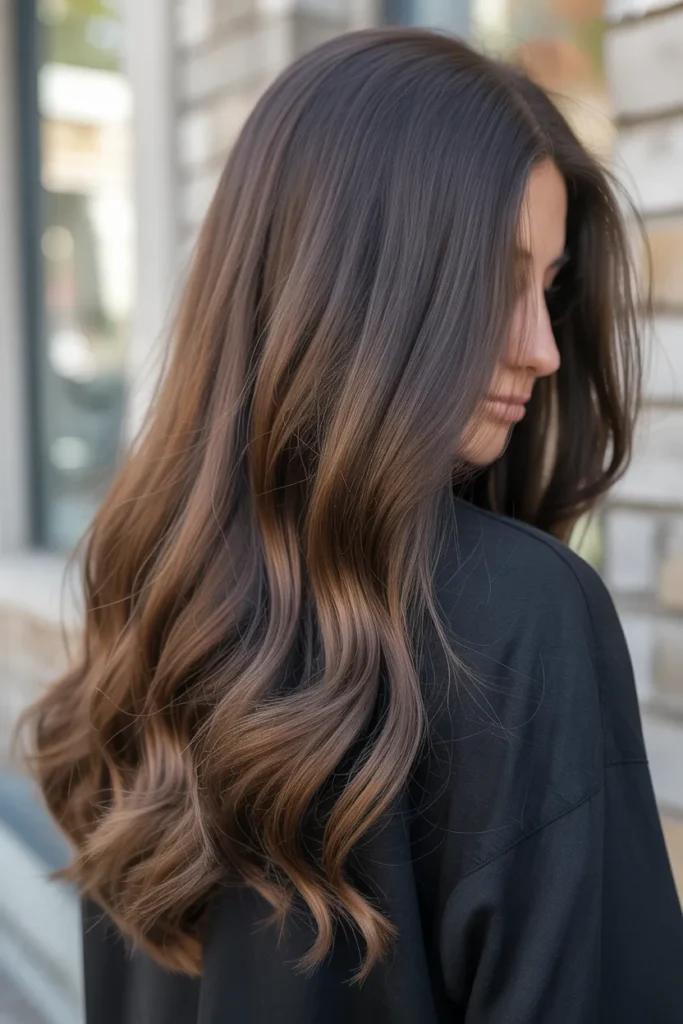 Espresso Brown Hair with Subtle Balayage