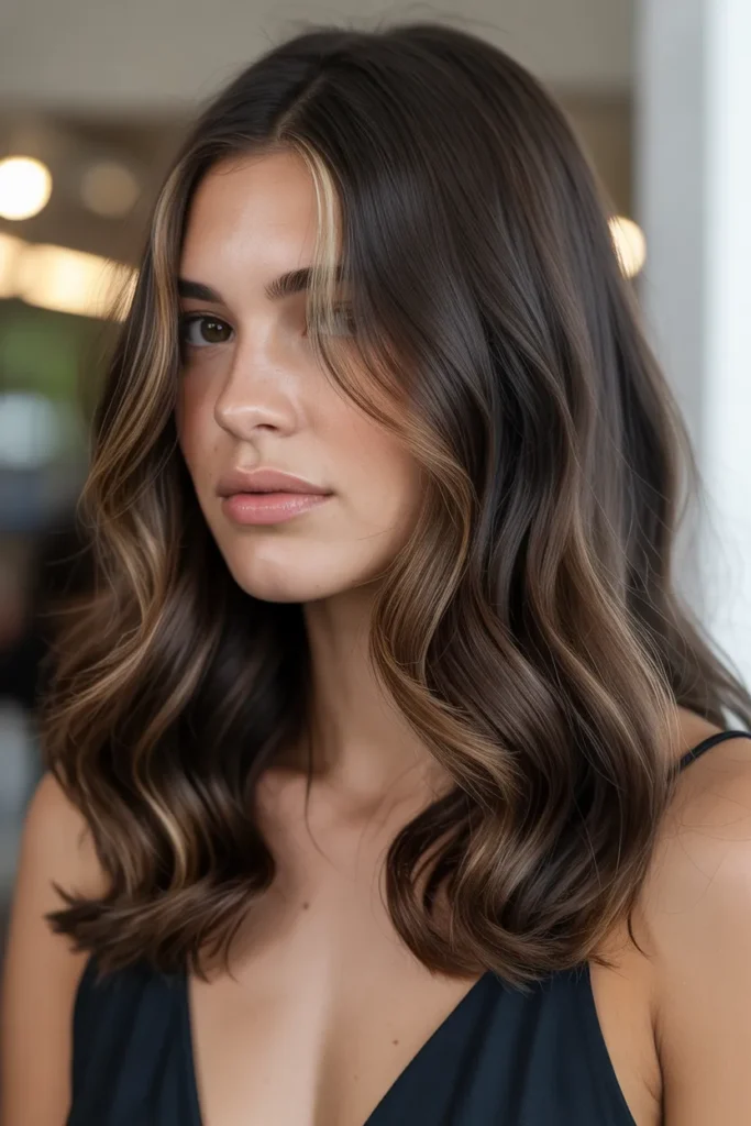 Espresso Brown with Soft Face-Framing Highlights