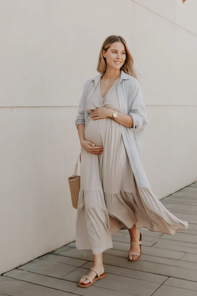 Flowy Maxi Dress with Soft Cardigan
