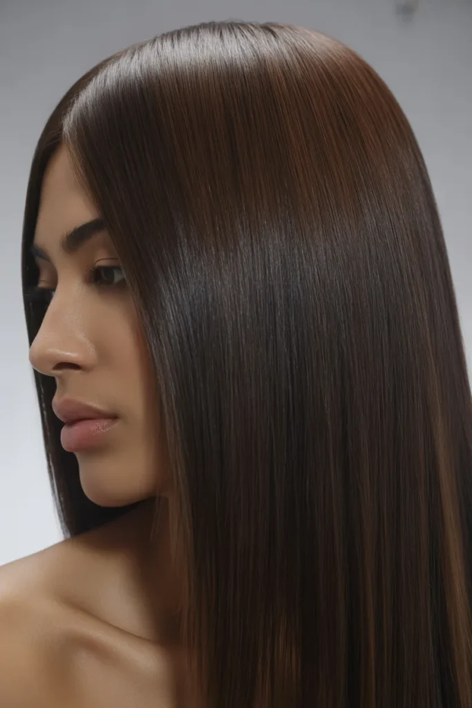 Glossy Black-Brown Brunette Finish